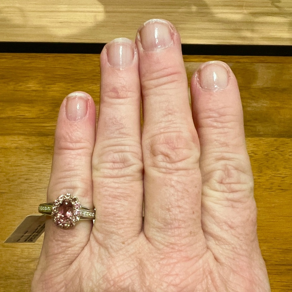 Pink Tourmaline Sterling Silver Ring - Picture 9 of 9